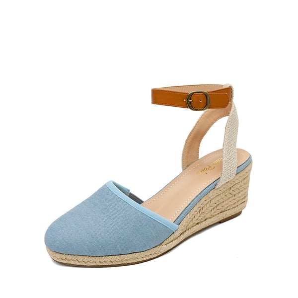 Low Wedge Espadrilles - LIGHT BLUE -  0